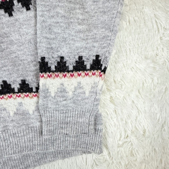 Sundry Fair Isle Sweater Small Gray Pink Wool Blend Soft Cozy Warm Knitwear - Picture 5 of 9